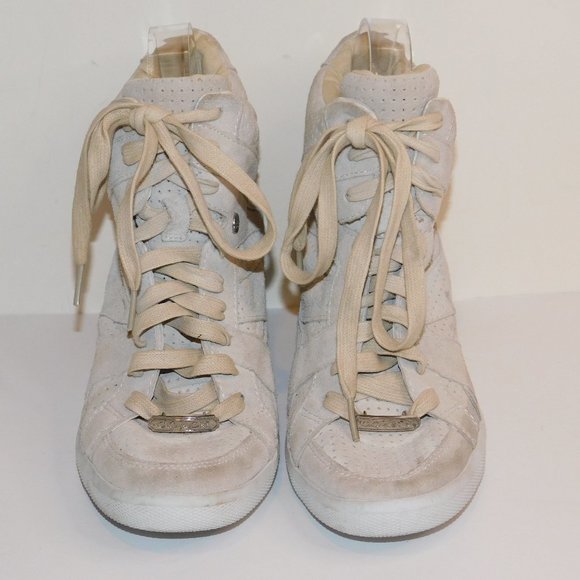 Coach Alexis High Top Wedge Sneakers Size 8.5M Suede - Picture 1 of 11